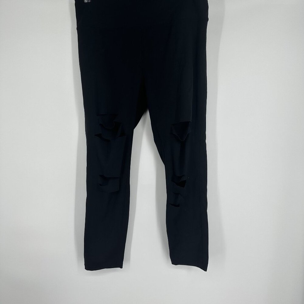 Zyia Active Women's Leggings Black Cut outs on Legs‎